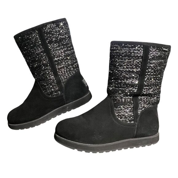 Skechers Boots Womens Size 8.5 Sequin Knit Faux Fur Lined Winter SN48368 - Picture 2 of 10